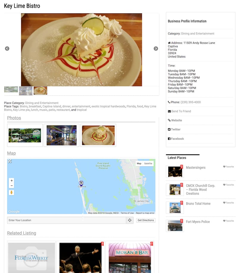Customizable Profile Listings Customizable Business Profile